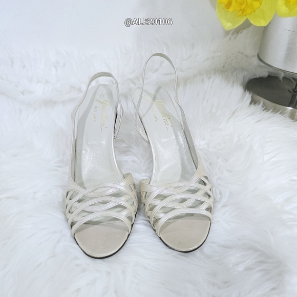 Garolini Mes Amis Chic Pearl Color Slingback Heels Size 8 1/2 - Picture 4 of 10